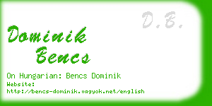 dominik bencs business card
